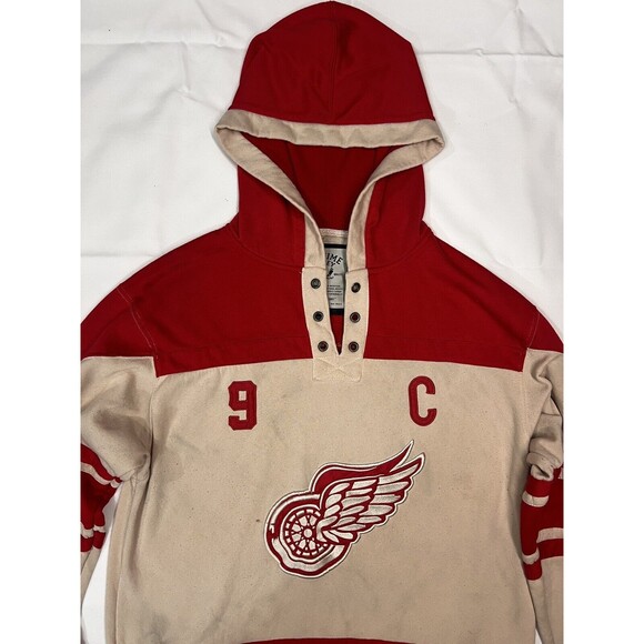 DETROIT REDWINGS Old Time Hockey Lacer Hoodie Hockey Style Gordie Howe #9 XL - Picture 8 of 16